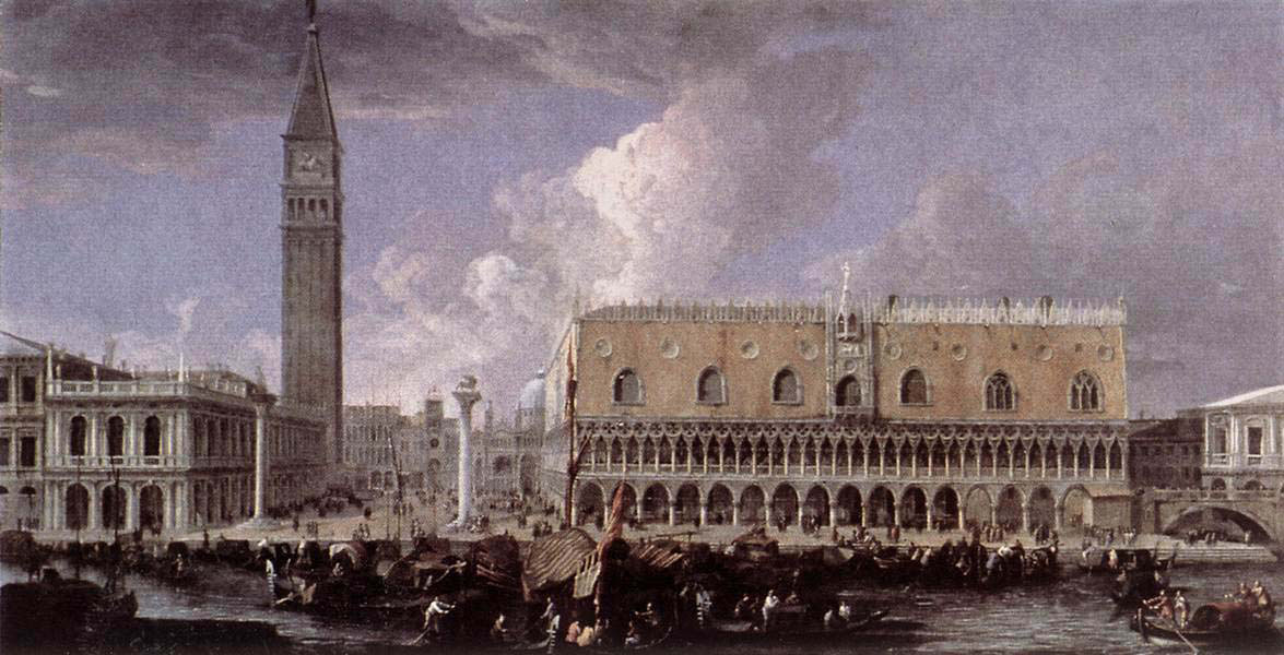view of the wharf from the bacino di san marco